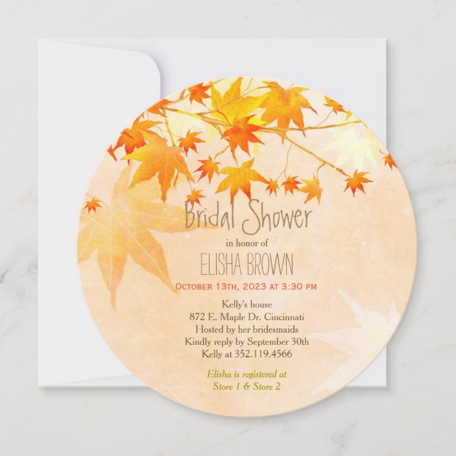 Heavenly Maple Fall Bridal Shower Invitation (Front)