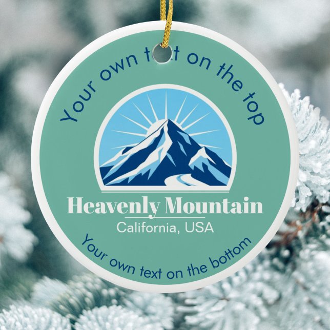 Heavenly Mountain California ski vacation medal Ceramic Ornament (Creator Uploaded)