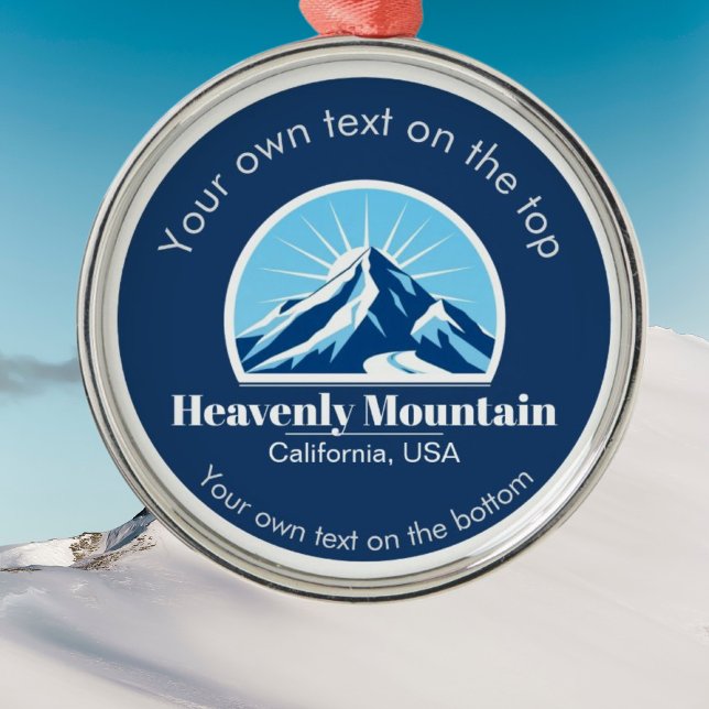 Heavenly Mountain California ski vacation medal Metal Ornament (Creator Uploaded)