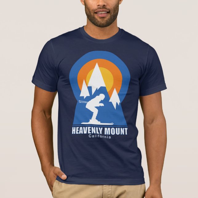 Heavenly Mountain Ski Retro T-Shirt (Front)