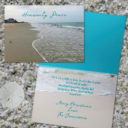Heavenly Peace Beach Scene Scripture Holiday Card