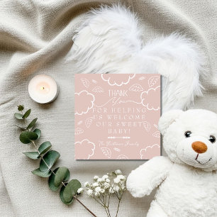 Heavenly Pink Labor & Delivery NICU Hospital Thank You Card