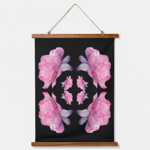 Heavenly Pink Rose Flower Abstract Hanging Tapestry