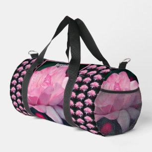 Heavenly Pink Rose Flower Personalised Duffle Bag