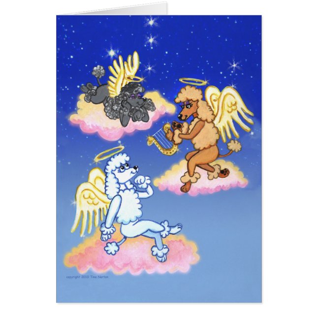 Heavenly Poodle Angels Card (Front)