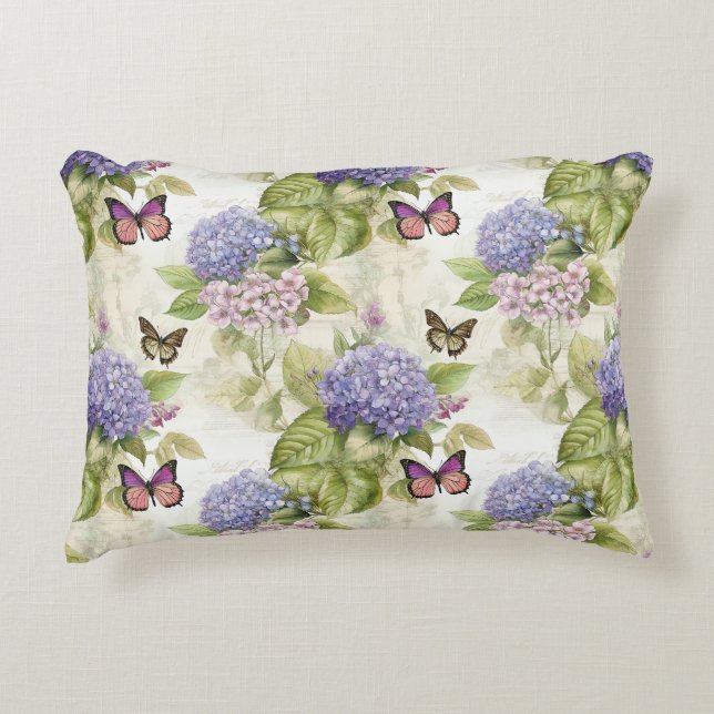 Heavenly Purple Hydrangea Harmony   Decorative Cushion (Front)