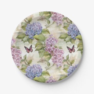 Heavenly Purple Hydrangea Harmony Paper Plate