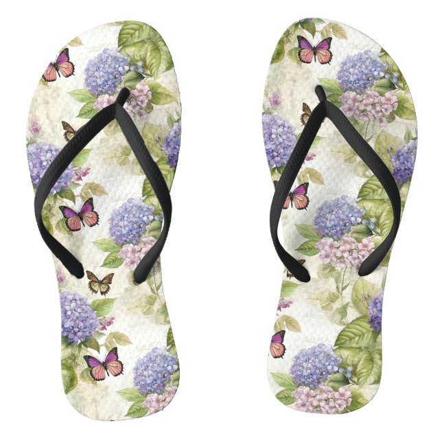 Heavenly Purple Hydrangea Harmony Thongs (Footbed)
