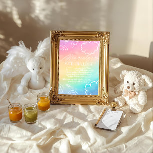 Heavenly Rainbow Baby Food Challenge Game Sign Invitation
