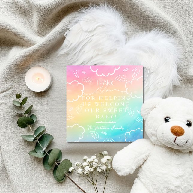 Heavenly Rainbow  Labor & Delivery NICU Hospital   Thank You Card (Heavenly Rainbow Labor & Delivery NICU Hospital Thank You Card)