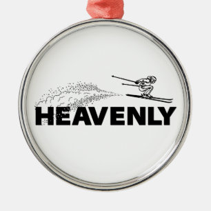 Heavenly Ski Resort California Nevada Ski Jumper Metal Ornament