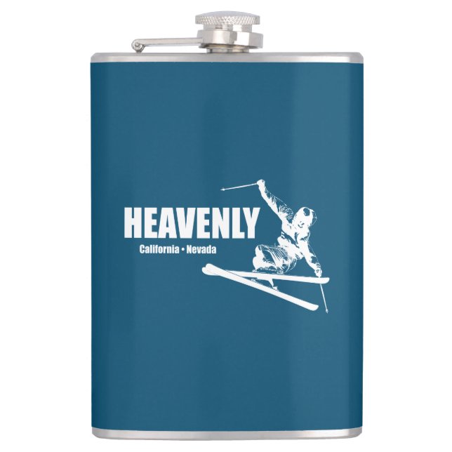Heavenly Ski Resort California Nevada Skier Hip Flask (Front)