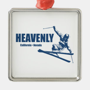 Heavenly Ski Resort California Nevada Skier Metal Ornament