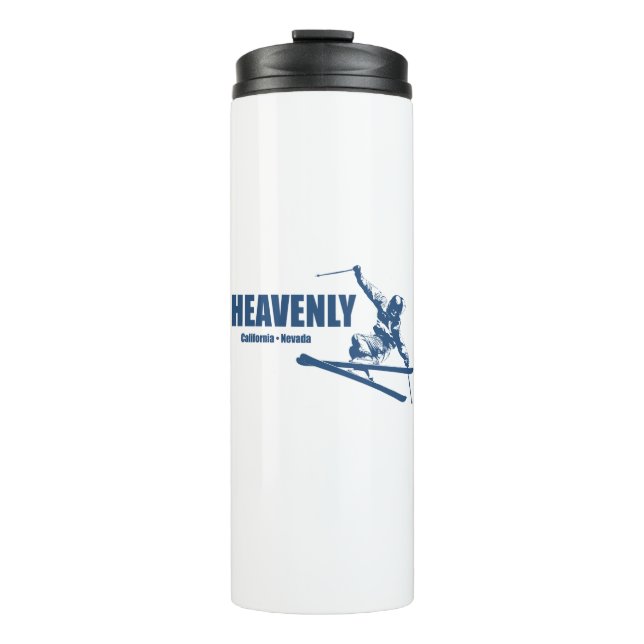 Heavenly Ski Resort California Nevada Skier Thermal Tumbler (Front)