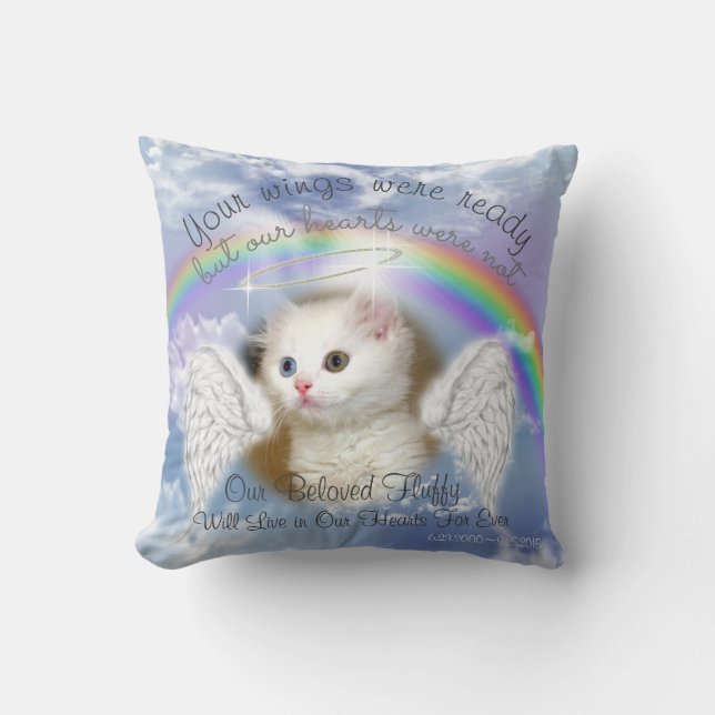 Heavenly Sky With Rainbow  Pet Memorial Cushion (Front)