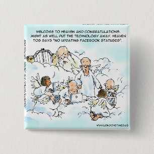Heavenly Social Media Funny 15 Cm Square Badge