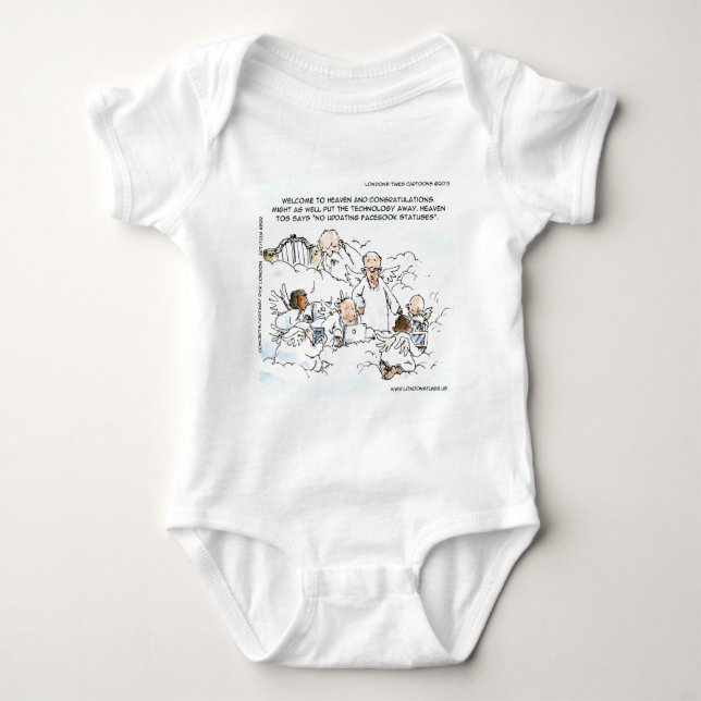 Heavenly Social Media Funny Baby Bodysuit (Front)