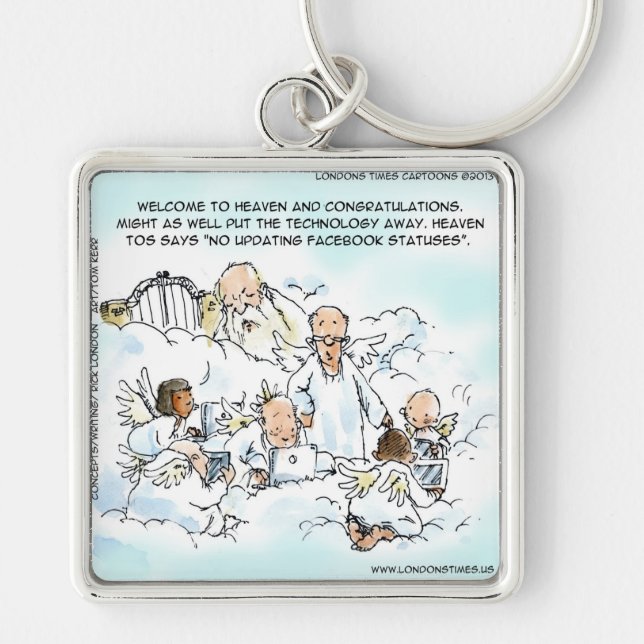 Heavenly Social Media Funny Key Ring (Front)