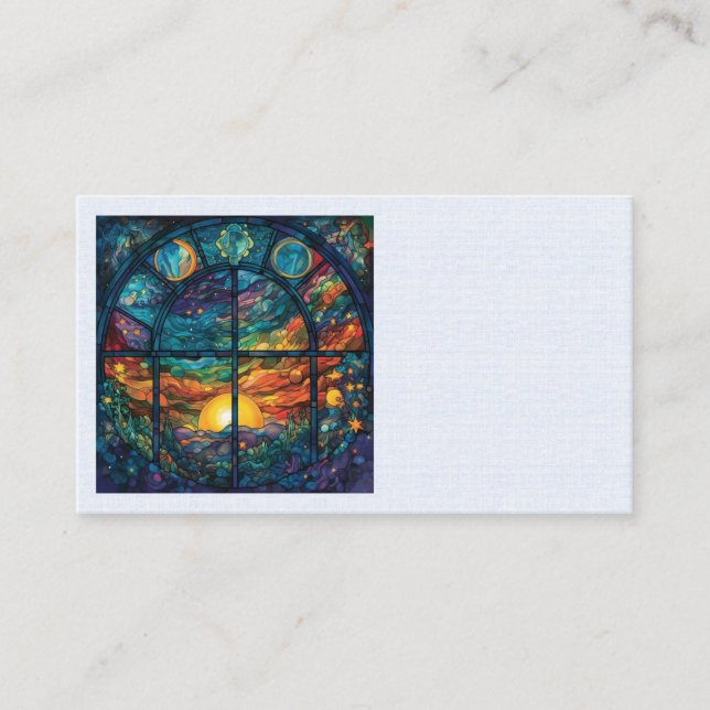 Heavenly Stained Glass Artwork Business Cards (Front)