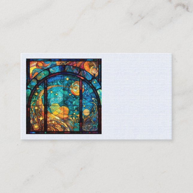 Heavenly Stained Glass Artwork Business Cards (Front)