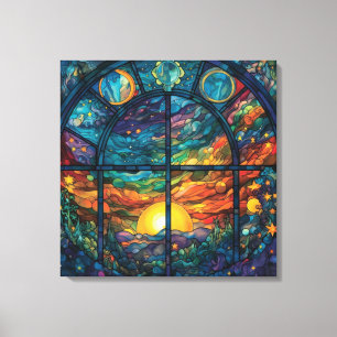 Heavenly Stained Glass Artwork Canvas Print