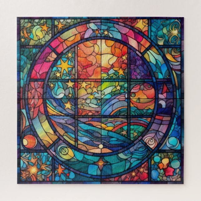 Heavenly Stained Glass Artwork Puzzle (Vertical)