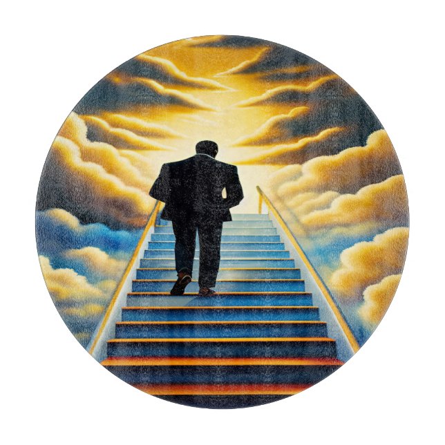 Heavenly Stairs Christian Art Cutting Board (Front)