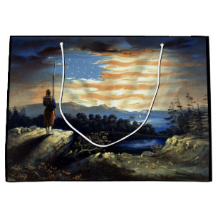 Heavenly Sunrise of American Flag in County Large Gift Bag