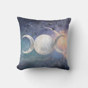 Heavenly Universe Triple Moon Goddess Moonstone Cushion