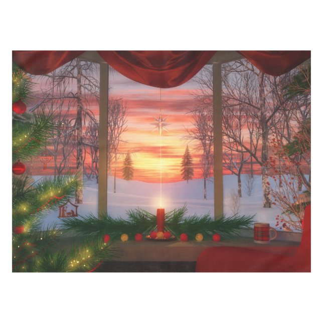 Heaven's Dayspring Christmas Tablecloth (Front (Horizontal))