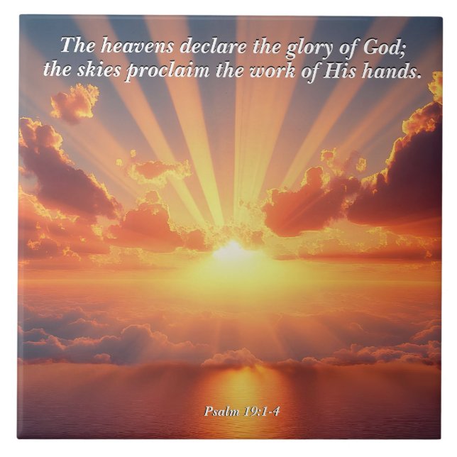 Heavens Declare the Glory: God & Creation Verse Ceramic Tile (Front)