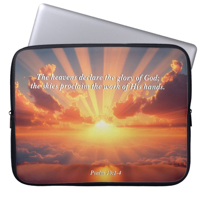 Heavens Declare the Glory: God & Creation Verse Laptop Sleeve (Front)