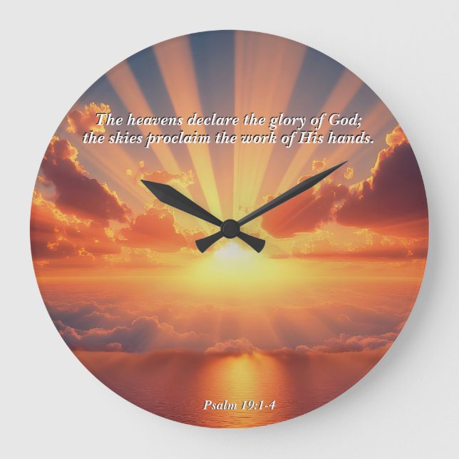 Heavens Declare the Glory: God & Creation Verse Large Clock (Front)