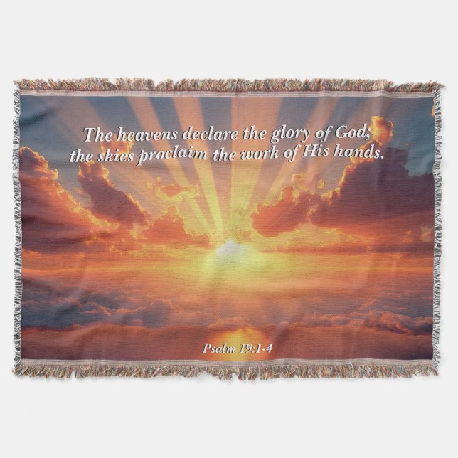 Heavens Declare the Glory: God & Creation Verse Throw Blanket (Front)