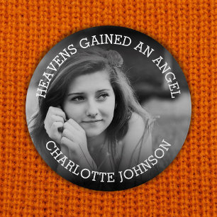 Heavens Gained An Angel Photo Tribute 7.5 Cm Round Badge