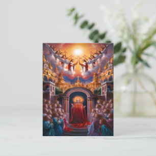 Heaven's gate Jesus Surrounded By Angels Postcard