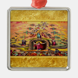 Heaven's Gate with a gold foil texture and Jesus Metal Ornament