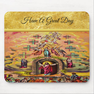 Heaven's Gate with a gold foil texture and Jesus Mouse Pad