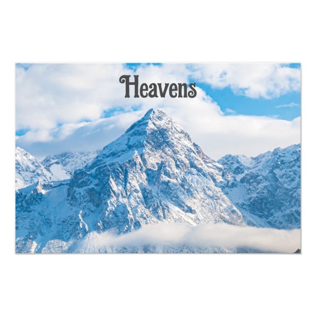 Heavens Text Beautiful Blue Sky image Enlargement  Photo Print (Front)