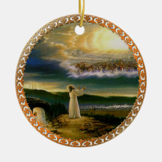 Heavens Welcoming Embrace Jesus at Dusk Ceramic Tree Decoration