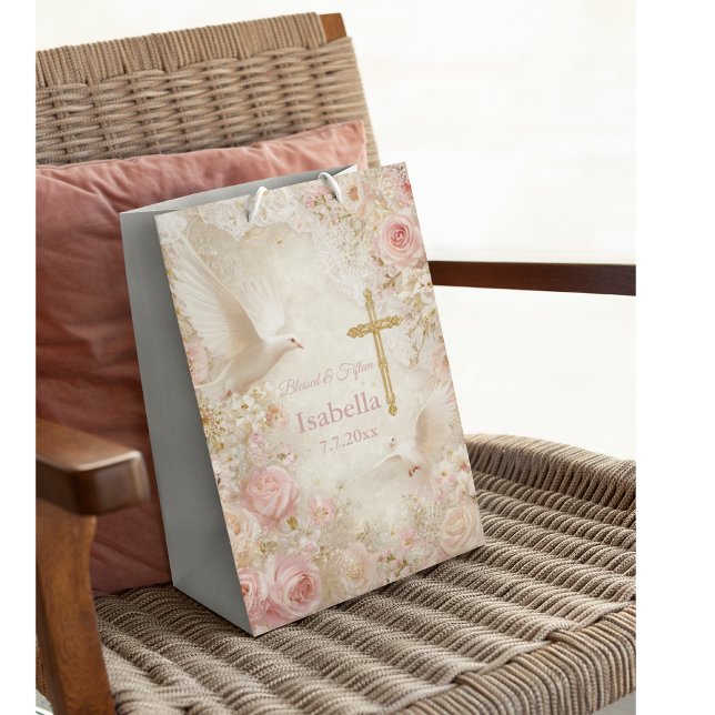 Heaveny Blush & Gold Quince, custom Medium Gift Bag (Creator Uploaded)
