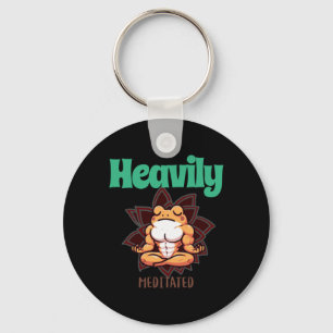 Heavily Meditated Frog Sticker Key Ring