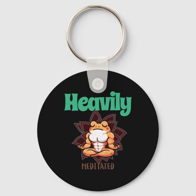 Heavily Meditated Frog Sticker  Key Ring (Front)