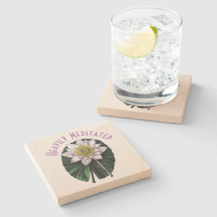 Heavily Meditated Funny Lotus Stone Coaster