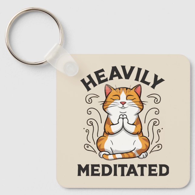 Heavily Meditated Funny Yoga  Key Ring (Front)
