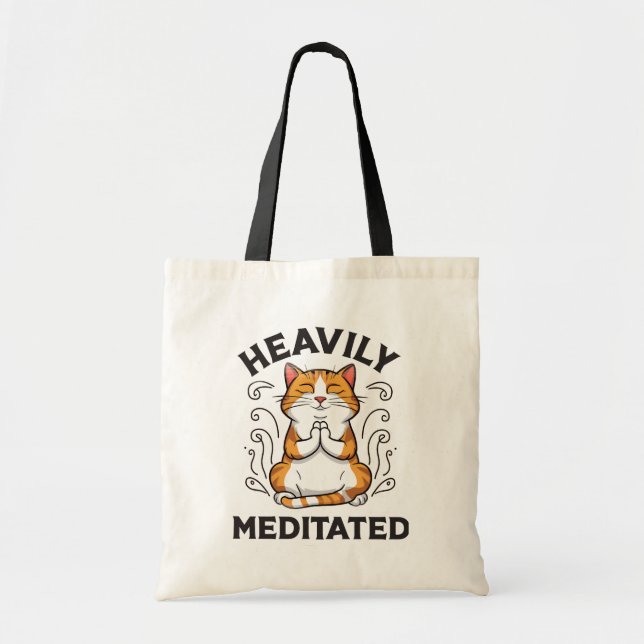 Heavily Meditated Funny Yoga  Tote Bag (Front)