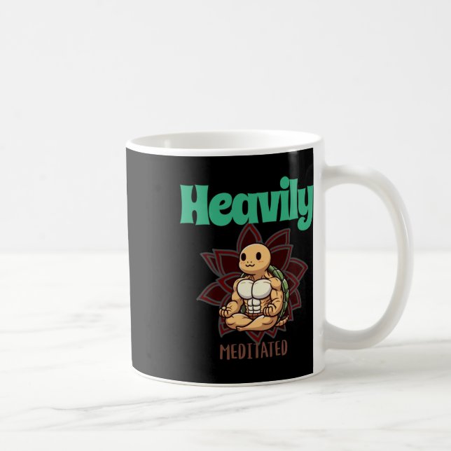 Heavily Meditated Turtle Sticker  Coffee Mug (Right)
