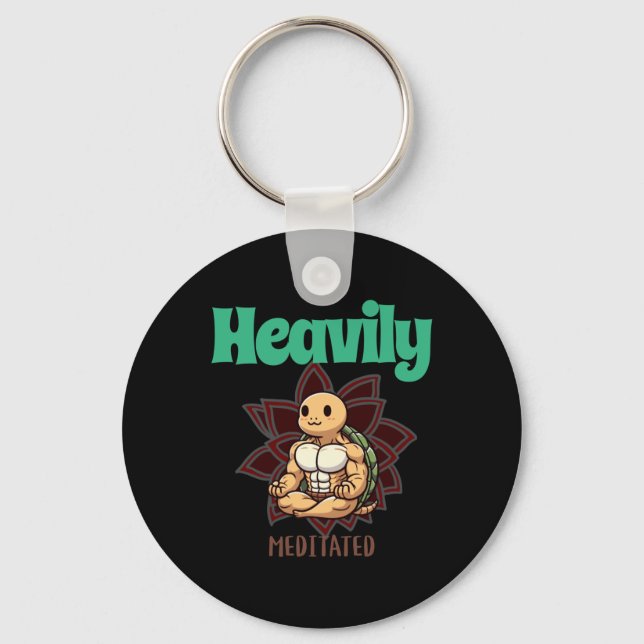 Heavily Meditated Turtle Sticker  Key Ring (Front)