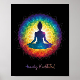 Heavily Meditated Yoga Inspirational Peaceful Zen Poster