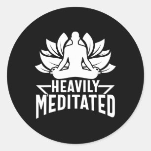 Heavily Meditated Yoga Meditation Lotus Namaste Bu Classic Round Sticker